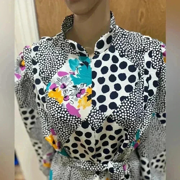 Vintage mod David Brown California caftan tunic Lounger maxi Dress-M - Picture 11 of 16